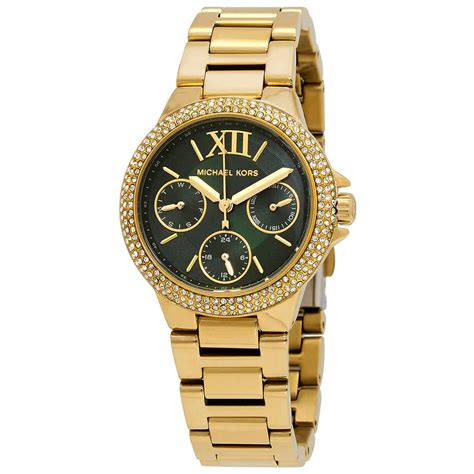 Michael Kors Camille Quartz Crystal Green Dial 